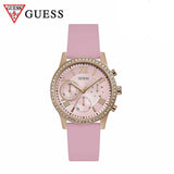  Shop Authentic Guess Solar Rose Gold Dial Pink Rubber Strap Watch For Women - W1135L2 - Luxxuri