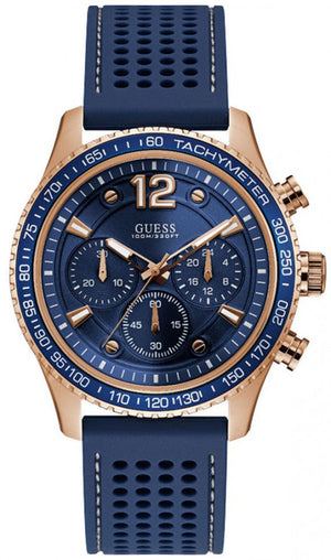  Shop Authentic Guess Fleet Blue Dial Blue Rubber Strap Watch for Men - W0971G3 - Luxxuri
