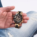  Shop Authentic Guess Axle Multifunction Black Dial Gold Steel Strap Watch For Men - GW0488G2 - Luxxuri