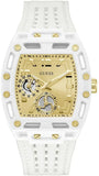  Shop Authentic Guess Phoenix Analog Gold Dial White Silicone Strap Watch For Men - GW0499G5 - Luxxuri