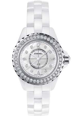  Shop Authentic Chanel J12 Diamonds Quartz White Dial White Steel Strap Watch for Women - J12 H2572 - Luxxuri