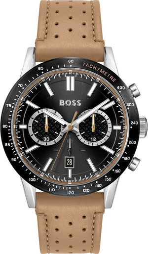  Shop Authentic Hugo Boss Allure Black Dial Brown Leather Strap Watch for Men - 1513964 - Luxxuri