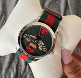  Shop Authentic Gucci Le Marche des Merveilles Red & Green Dial Red & Green Nylon Strap Unisex Watch - YA1264060 - Luxxuri