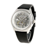  Shop Authentic Emporio Armani Meccanico White Skeleton Dial Black Leather Strap Watch For Men - AR60003 - Luxxuri