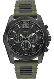  Shop Authentic Guess Sport Chronograph Black Dial Green Silicone Strap Watch for Men - W0167G4 - Luxxuri