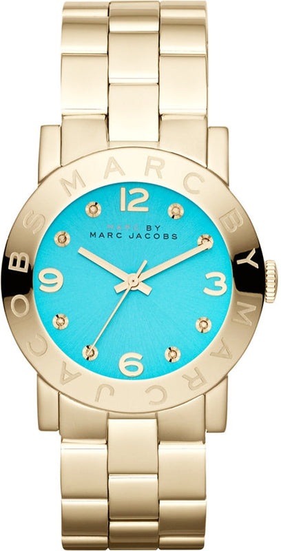  Shop Authentic Marc Jacobs Amy Blue Dial Gold Steel Strap Watch for Women - MBM3220 - Luxxuri