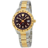  Shop Authentic Versace Hellenyium GMT Black Dial Two Tone Steel Strap Watch for Men - V11040015 - Luxxuri