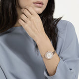  Shop Authentic Swarovski Crystal Rose Silver Dial Rose Gold Steel Strap Watch for Women - 5484073 - Luxxuri