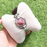  Shop Authentic Gucci Horsebit Quartz Red Dial Silver Steel Strap Watch For Women - YA139502 - Luxxuri