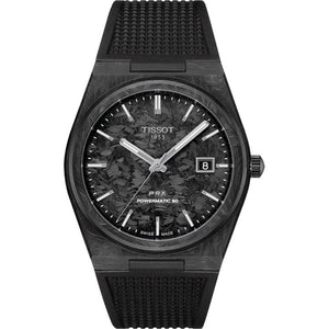  Shop Authentic Tissot PRX Powermatic 80 Carbon Black Dial Black Rubber Strap Watch for Men - T137.907.97.201.00 - Luxxuri