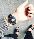  Shop Authentic Versace Palazzo Empire Black Dial Black Leather Strap Watch for Women - VCO050017 - Luxxuri