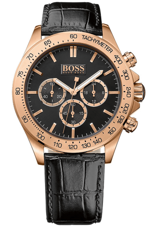  Shop Authentic Hugo Boss Ikon Black Dial Black Leather Strap Watch for Men - 1513179 - Luxxuri