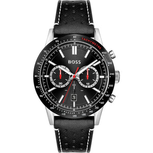  Shop Authentic Hugo Boss Allure Black Dial Black Leather Strap Watch for Men - 1513920 - Luxxuri
