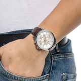 Shop Authentic Hugo Boss Driver Quartz Silver Dial Brown Leather Strap Watch For Men - HB1512881 - Luxxuri