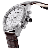  Shop Authentic Hugo Boss Ikon White Dial Brown Leather Strap Watch for Men - 1513175 - Luxxuri