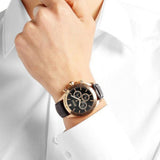  Shop Authentic Hugo Boss Ikon Black Dial Black Leather Strap Watch for Men - 1513179 - Luxxuri