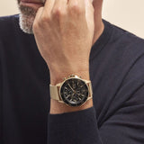  Shop Authentic Hugo Boss Admiral Chronograph Black Dial Gold Mesh Bracelet Watch for Men - 1513906 - Luxxuri