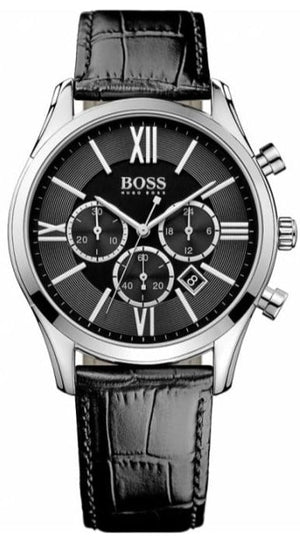  Shop Authentic Hugo Boss Ambassador Chronograph Quartz Black Dial Black Leather Strap Watch For Men - HB1513194 - Luxxuri