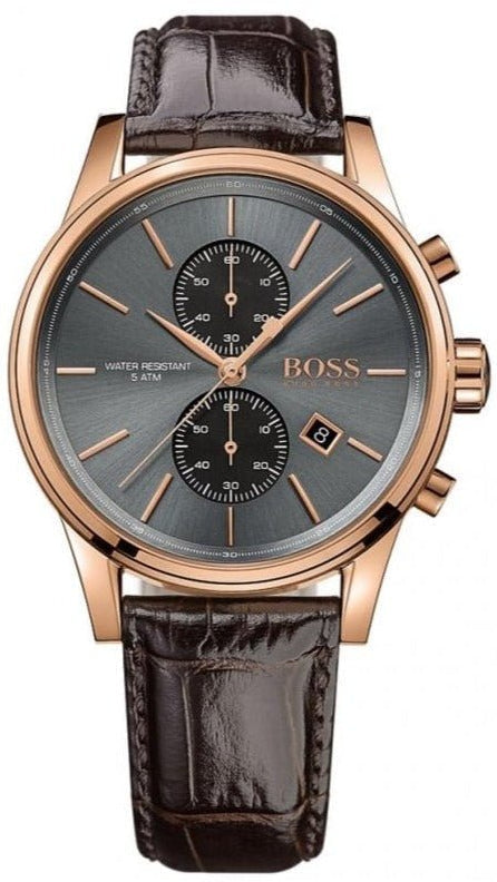 Shop Authentic Hugo Boss Jet Grey Dial Brown Leather Strap Watch for Men - 1513281 - Luxxuri