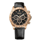  Shop Authentic Hugo Boss Ikon Black Dial Black Leather Strap Watch for Men - 1513179 - Luxxuri