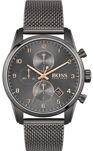 Shop Authentic Hugo Boss Skymaster Grey Dial Grey Mesh Bracelet Watch for Men - 1513837 - Luxxuri