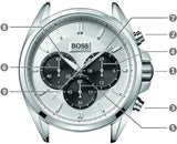  Shop Authentic Hugo Boss Casual Chronograph Silver Dial Black Leather Strap Watch For Men - HB1512880 - Luxxuri