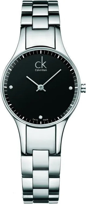  Shop Authentic Calvin Klein Simplicity Black Dial Silver Steel Strap Watch for Women - K4323104 - Luxxuri