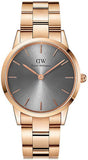  Shop Authentic Daniel Wellington Iconic Link Grey Dial Rose Gold Steel Strap Watch For Women - DW00100332 - Luxxuri