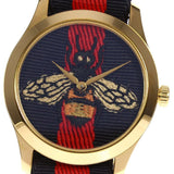  Shop Authentic Gucci G Timeless Bee Red & Blue Dial Red Two Tone Nylon Strap Watch For Men - YA1264061 - Luxxuri