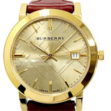  Shop Authentic Burberry The City Gold Dial Orange Leather Strap Watch for Women - BU9017 - Luxxuri