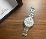  Shop Authentic Tissot Chemin des Tourelles Automatic Chronograph White Dial Silver Steel Strap Watch for Men - T099.427.11.038.00 - Luxxuri