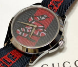  Shop Authentic Gucci Le Marche Des Merveilles Blue Red Dial Blue Red Nylon Strap Unisex Watch - YA126493 - Luxxuri