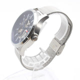  Shop Authentic Tommy Hilfiger Spencer Skeleton Black Dial Silver Mesh Bracelet Watch for Men - 1791643 - Luxxuri
