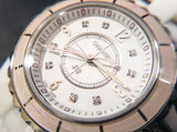  Shop Authentic Chanel J12 Quartz Diamonds Ceramic White Dial White Steel Strap Watch for Women - J12 H4466 - Luxxuri