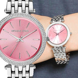  Shop Authentic Michael Kors Darci Crystal Pink Dial Silver Stainless Steel Strap Watch for Women - MK3352 - Luxxuri