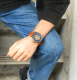  Shop Authentic Fossil Commuter Automatic Skeleton Blue Dial Brown Leather Strap Watch for Men - ME3159 - Luxxuri