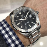  Shop Authentic Tag Heuer Aquaracer Automatic Black Dial Silver Steel Strap Watch for Men - WAY2110.BA0928 - Luxxuri