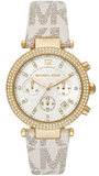  Shop Authentic Michael Kors Parker Chronograph White Dial White Leather Strap Watch For Women - MK6916 - Luxxuri