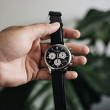  Shop Authentic Movado Heritage Chronograph Black Dial Black Leather Strap Watch for Men - 3650005 - Luxxuri