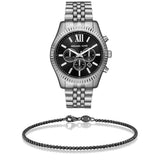  Shop Authentic Michael Kors Lexington Chronograph Black Dial Black Steel Strap Watch For Men - MK8602 - Luxxuri