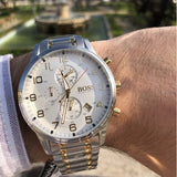  Shop Authentic Hugo Boss Areoliner Chronograph White Dial Two Tone Steel Strap Watch for Men - 1513236 - Luxxuri