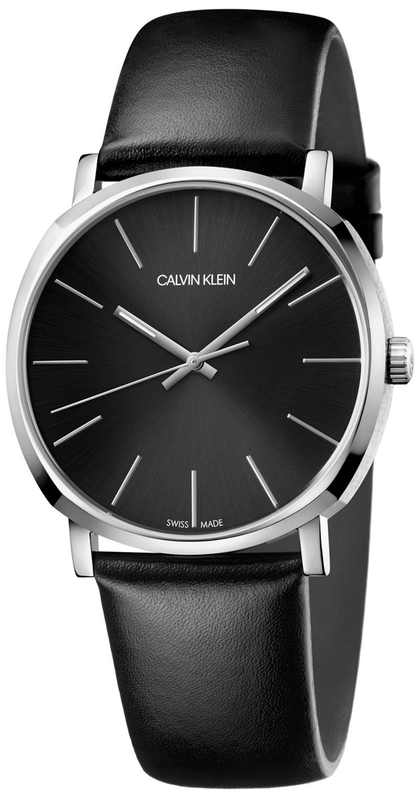  Shop Authentic Calvin Klein Posh Black Dial Black Leather Strap Watch for Men - K8Q311C1 - Luxxuri