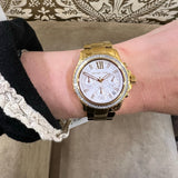  Shop Authentic Michael Kors Everest Chronograph White Dial Gold Steel Strap Watch For Women - MK7212 - Luxxuri