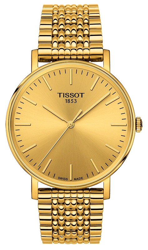  Shop Authentic Tissot T Classic Everytime Medium Gold Dial Gold Mesh Bracelet Watch For Men - T109.410.33.021.00 - Luxxuri