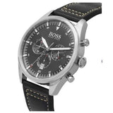  Shop Authentic Hugo Boss Pioneer Chronograph Black Dial Black Leather Strap Watch For Men - 1513708 - Luxxuri