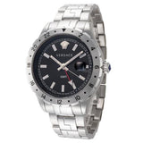  Shop Authentic Versace Hellenyium GMT Black Dial Silver Steel Strap Watch for Men - V11020015 - Luxxuri