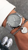  Shop Authentic Calvin Klein Minimal Black Dial Silver Mesh Bracelet Watch for Men - K3M21123 - Luxxuri