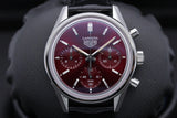  Shop Authentic Tag Heuer Carrera Automatic Chronograph Red Dial Black Leather Strap Watch for Men - CBK221G.FC6479 - Luxxuri