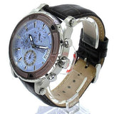  Shop Authentic Guess Pinnacle Chronograph Quartz Blue Dial Brown Leather Strap Watch For Men - W0673G1 - Luxxuri