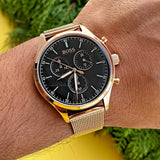  Shop Authentic Hugo Boss Companion Quartz Black Dial Rose Gold Mesh Bracelet Watch For Men - HB1513548 - Luxxuri